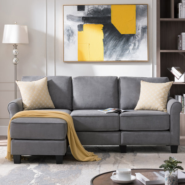 Winston Porter hao 78.8" Wide Microfiber/Microsuede Reversible Sofa